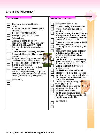 wedding planning checklist